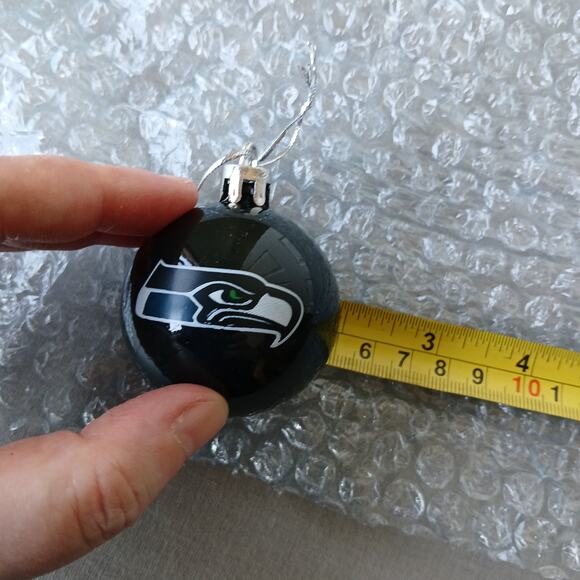 NFL Seattle Seahawks Ball Ornament 2" navy Forever Collectibles - Picture 6 of 6